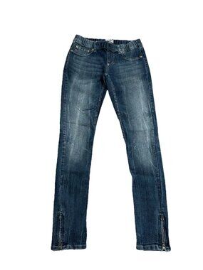 Mudd Womens Jeans Distressed Size 5 Skinny Stretch Waist Zipper Cuffs